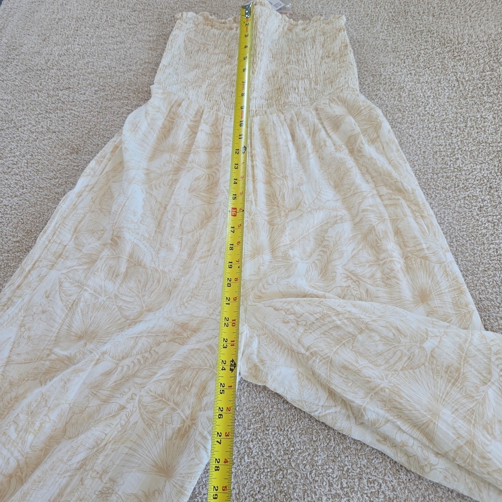 American Eagle Jumpsuit Strapless/ Straps Smocked Bodice Palm Print Beachy NWT M - Picture 9 of 16